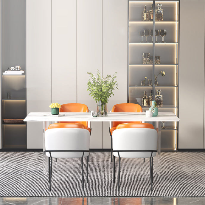 Modern Stone Top Dining Table Set 1/2/5 Pieces Dinette Set for Kitchen