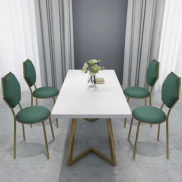 Solid Wood Dining Set with Velvet Chairs 1/3/5/7 Pieces Dinette Set for Home