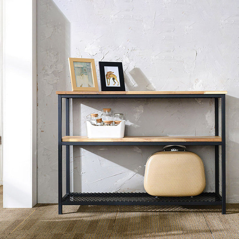 Mid-Century Modern Console Accent Table Antique Finish Console Sofa Table in Wood