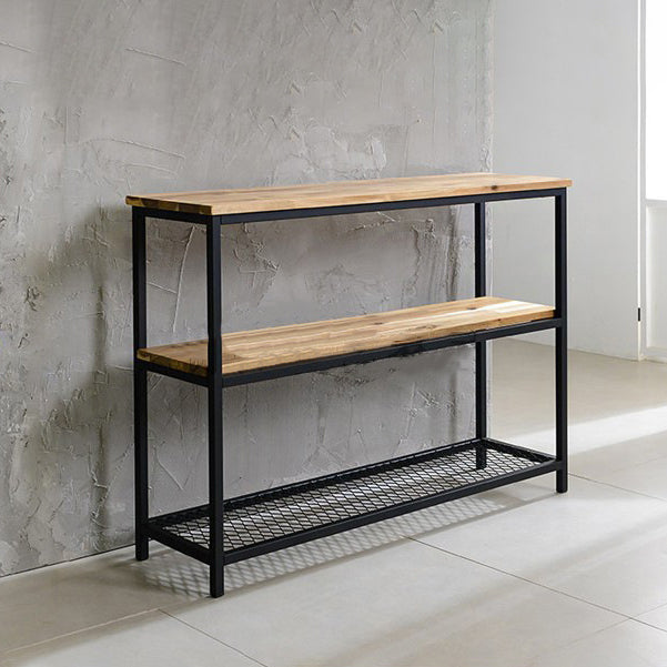 Mid-Century Modern Console Accent Table Antique Finish Console Sofa Table in Wood