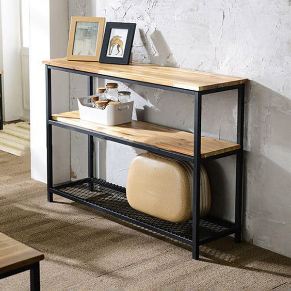 Mid-Century Modern Console Accent Table Antique Finish Console Sofa Table in Wood