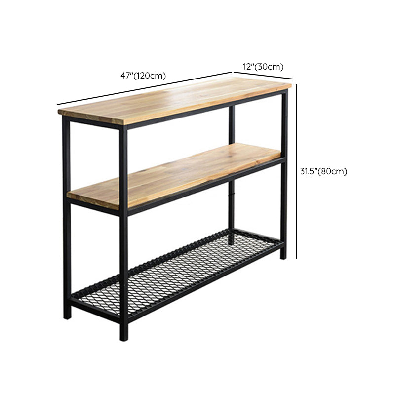 Mid-Century Modern Console Accent Table Antique Finish Console Sofa Table in Wood