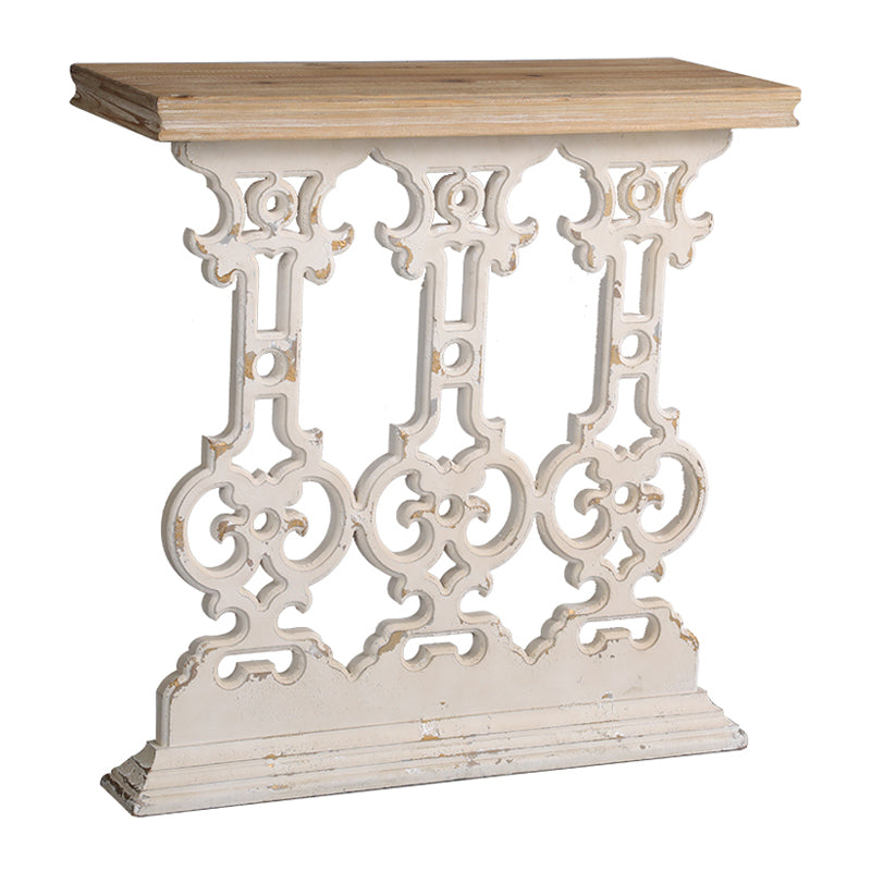 Wood Rectangle Console Table Distressed French Country Accent Table
