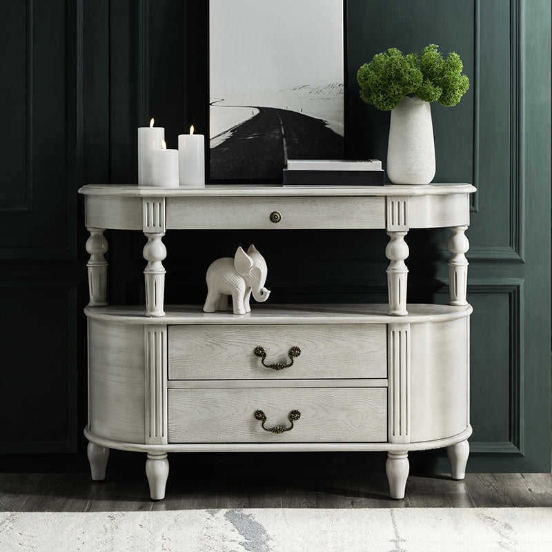 Mid-Century Modern Console Accent Table Antique Finish Console Table