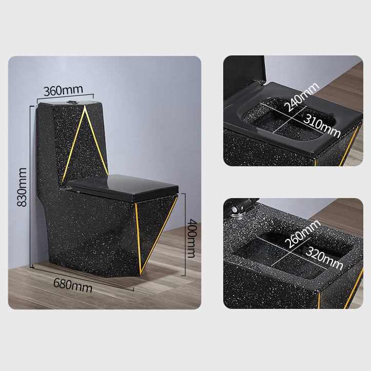 Floor Mount Flush Toilet Traditional One-Piece Toilet with Slow Close Seat