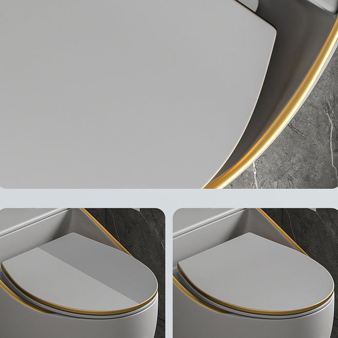 Modern Siphon Jet Toilet Bowl Round Flush Toilet with Seat for Bathroom