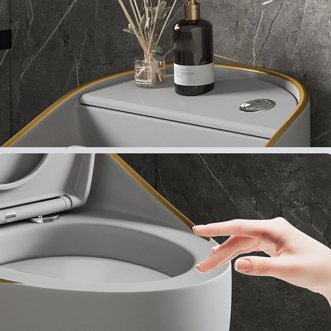 Modern Siphon Jet Toilet Bowl Round Flush Toilet with Seat for Bathroom