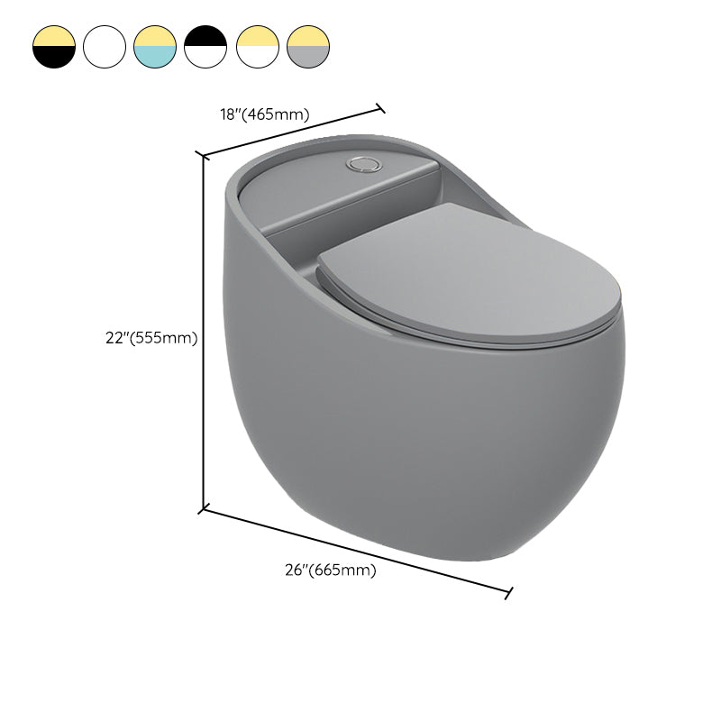 Modern Siphon Jet Toilet Bowl Round Flush Toilet with Seat for Bathroom