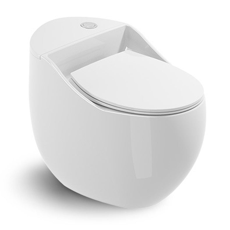 Round-Front Flush Toilet Ceramic Modern One-Piece Toilet with Slow Close Seat