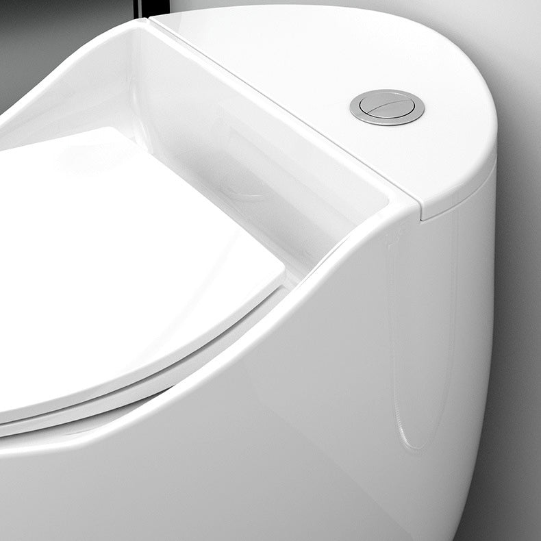 Round-Front Flush Toilet Ceramic Modern One-Piece Toilet with Slow Close Seat