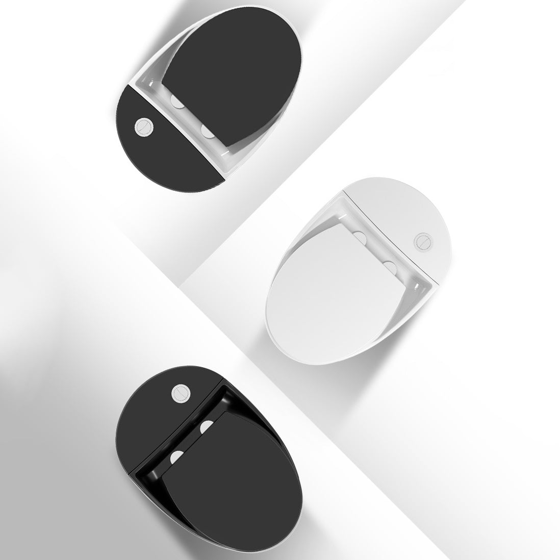 Round-Front Flush Toilet Ceramic Modern One-Piece Toilet with Slow Close Seat