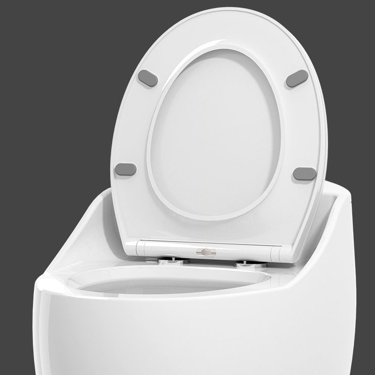 Round-Front Flush Toilet Ceramic Modern One-Piece Toilet with Slow Close Seat