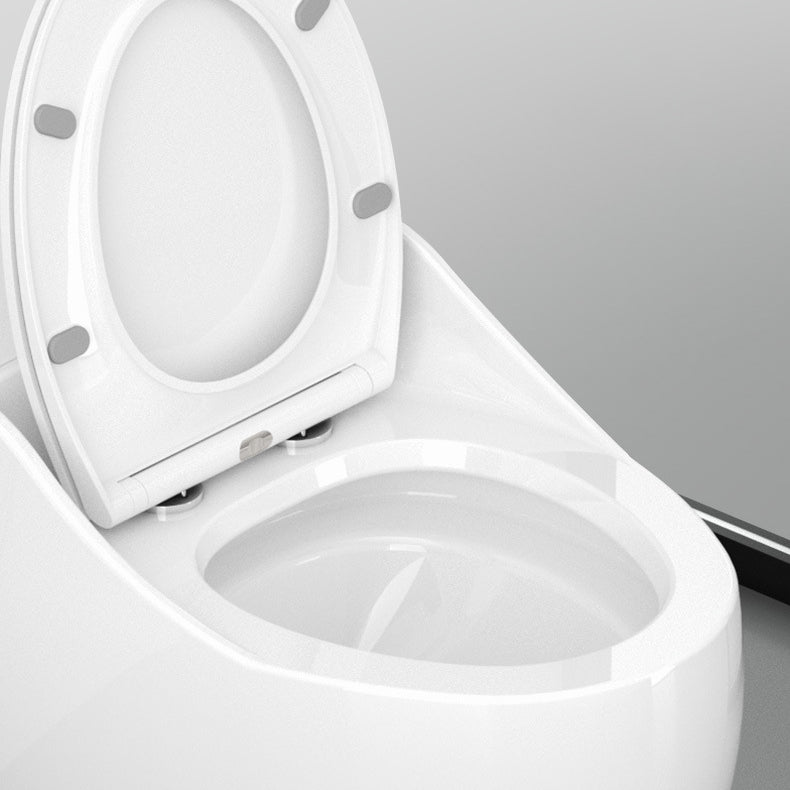 Round-Front Flush Toilet Ceramic Modern One-Piece Toilet with Slow Close Seat