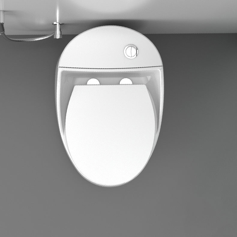 Round-Front Flush Toilet Ceramic Modern One-Piece Toilet with Slow Close Seat