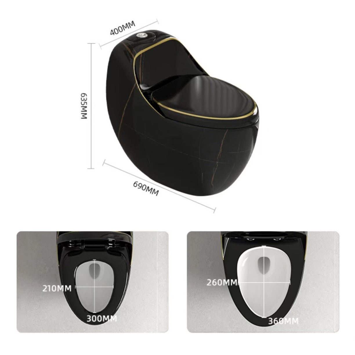 Siphon Jet Toilet Bowl Floor Mounted All-In-One Urine Toilet