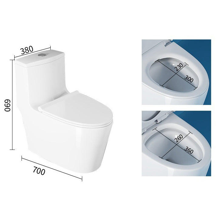 Contemporary One Piece Toilet Floor Mounted White Toilet Bowl for Washroom