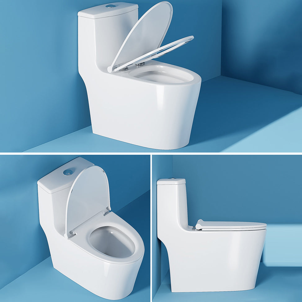 Contemporary One Piece Toilet Floor Mounted White Toilet Bowl for Washroom