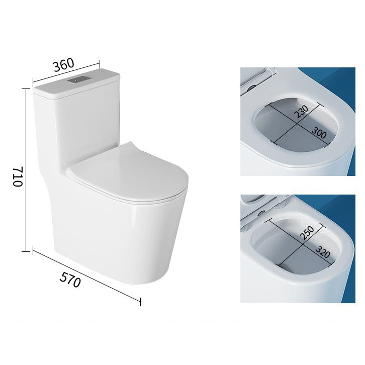 Contemporary One Piece Toilet Floor Mounted White Toilet Bowl for Washroom