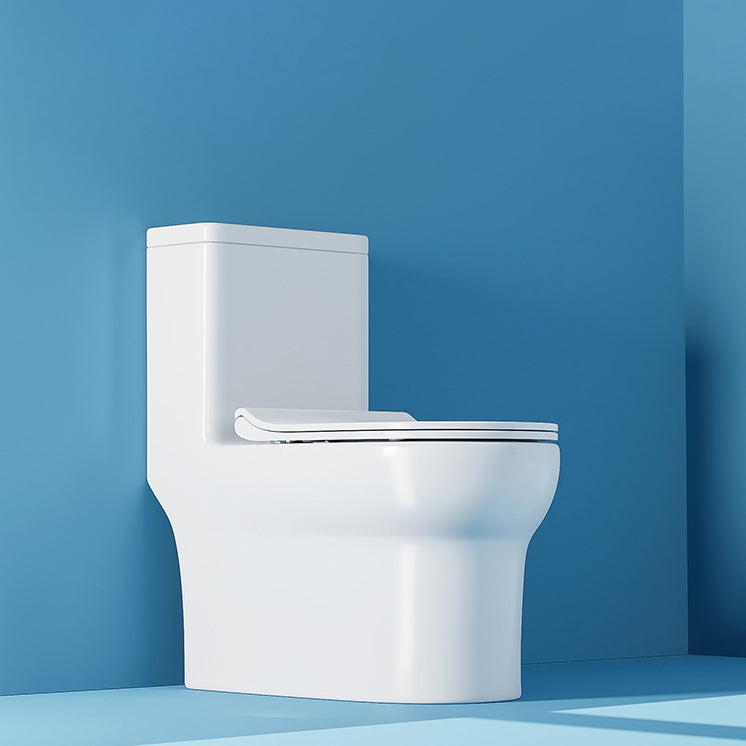 Contemporary One Piece Toilet Floor Mounted White Toilet Bowl for Washroom