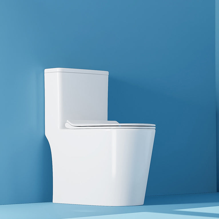 Contemporary One Piece Toilet Floor Mounted White Toilet Bowl for Washroom