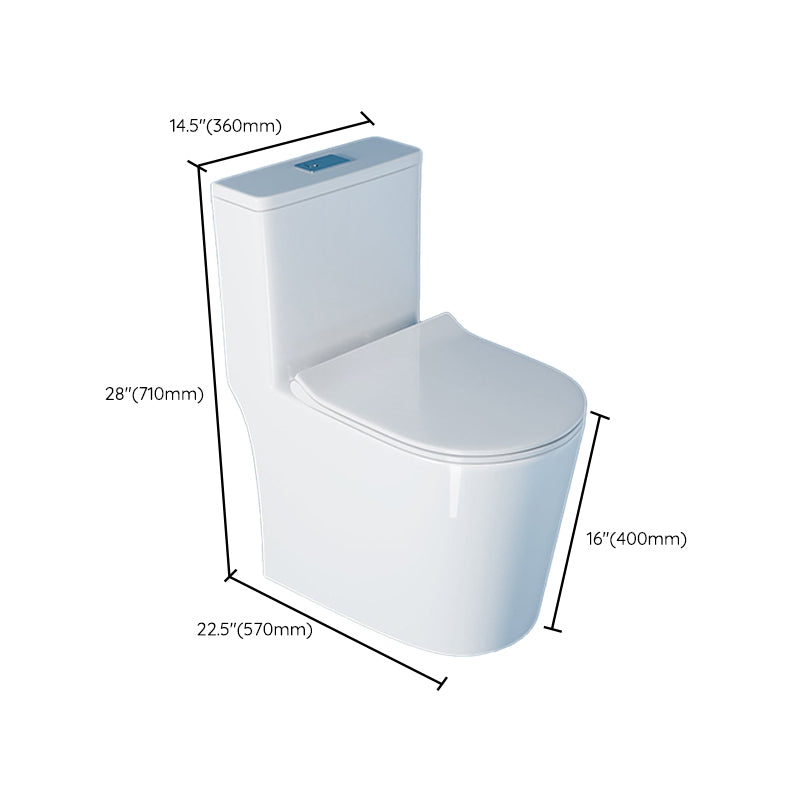 Contemporary One Piece Toilet Floor Mounted White Toilet Bowl for Washroom