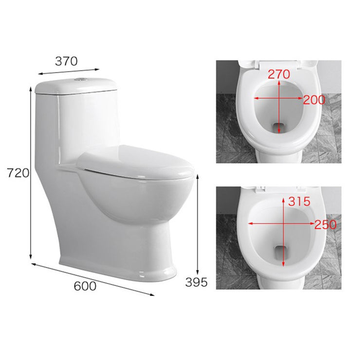 Modern Siphon Jet Toilet Floor Mount Urine Toilet with Toilet Seat