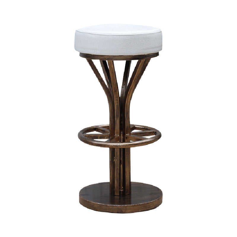 Industrial Style Counter Stool with Round Seat Metal Bar Stool