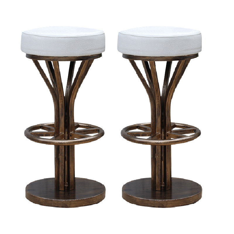 Industrial Style Counter Stool with Round Seat Metal Bar Stool