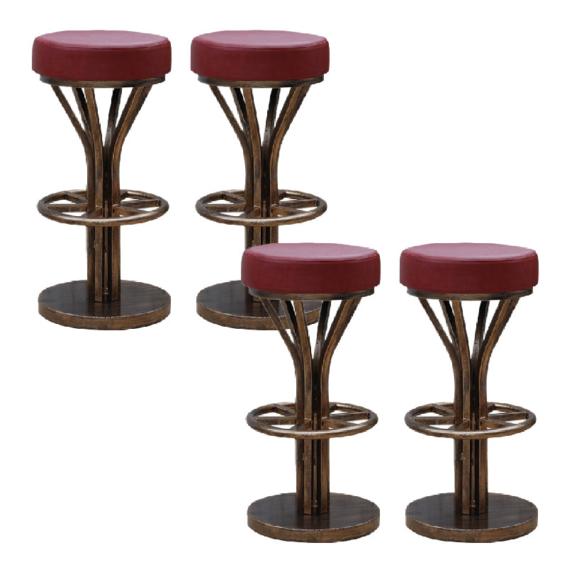 Industrial Style Counter Stool with Round Seat Metal Bar Stool