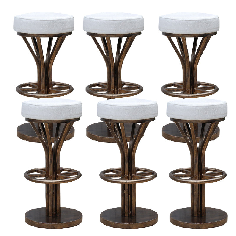 Industrial Style Counter Stool with Round Seat Metal Bar Stool