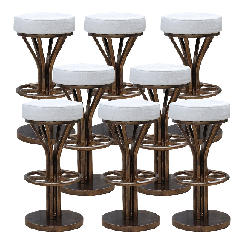 Industrial Style Counter Stool with Round Seat Metal Bar Stool