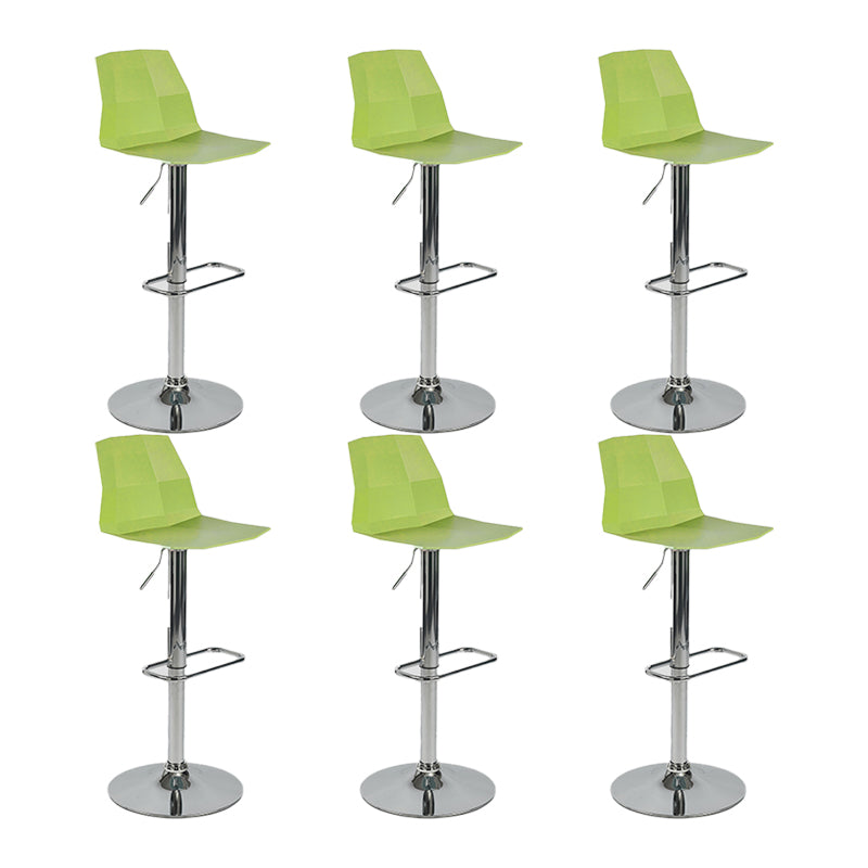 Industrial Backrest Armless Counter Stool Adjustable Iron Stool with Plastic Cushion