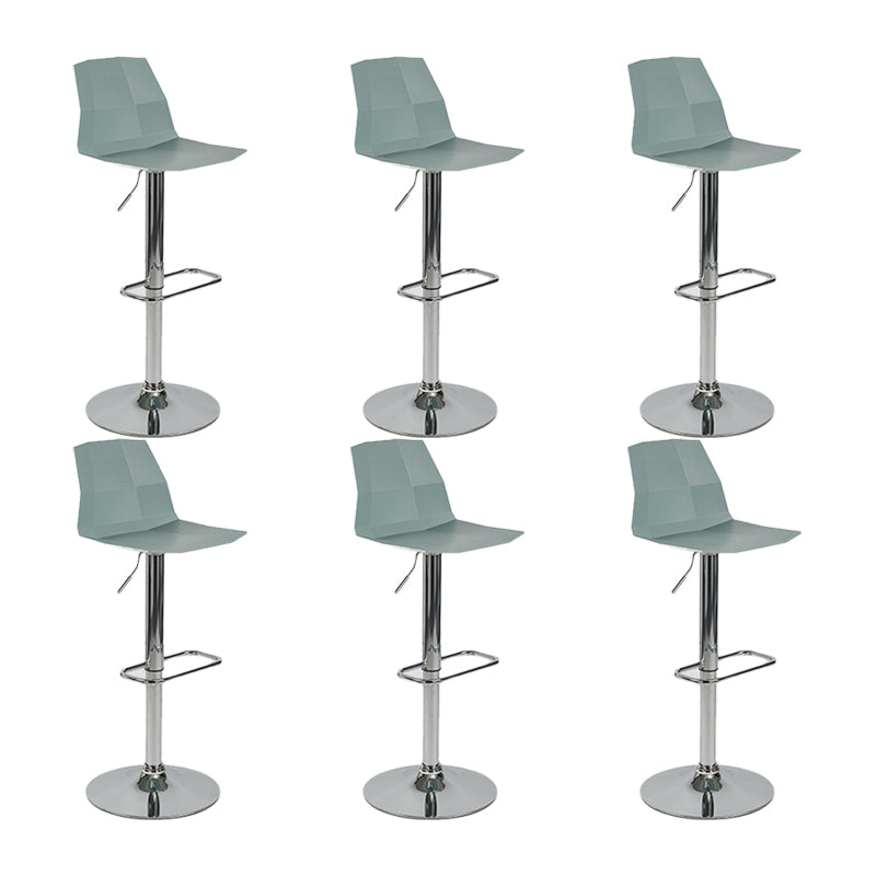 Industrial Backrest Armless Counter Stool Adjustable Iron Stool with Plastic Cushion