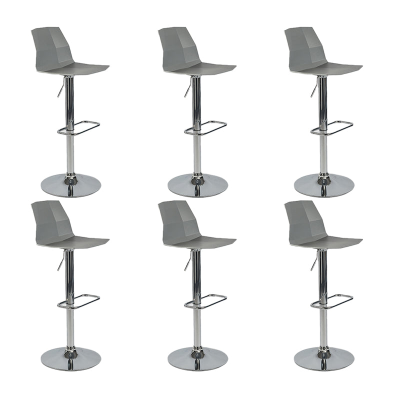 Industrial Backrest Armless Counter Stool Adjustable Iron Stool with Plastic Cushion