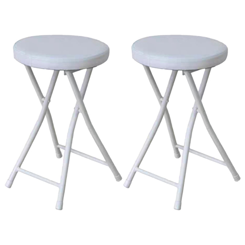 Modern Counter Chair Foldable Bistro Round Shape Cushion Chair with Metal 4 Legs