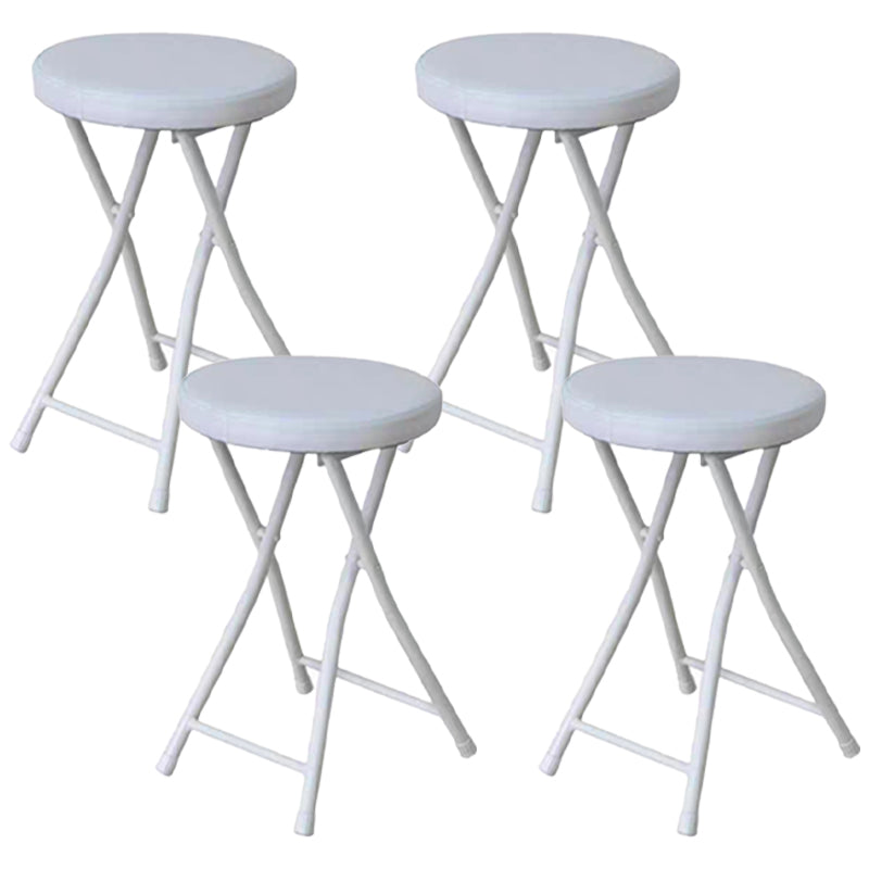 Modern Counter Chair Foldable Bistro Round Shape Cushion Chair with Metal 4 Legs