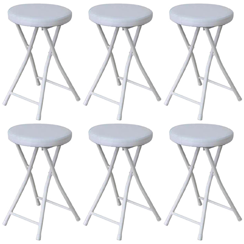 Modern Counter Chair Foldable Bistro Round Shape Cushion Chair with Metal 4 Legs