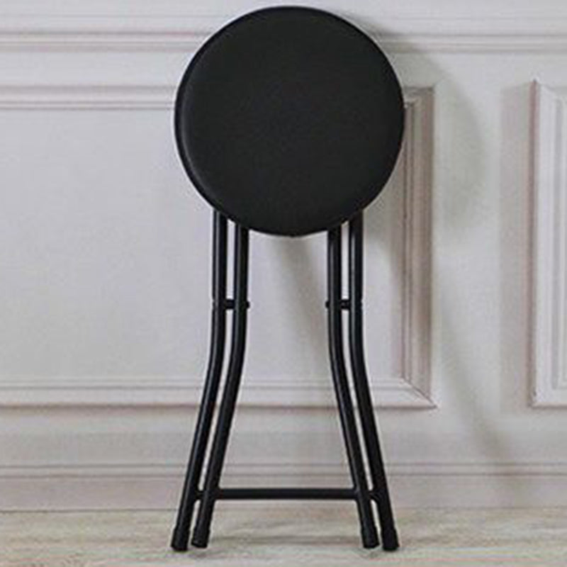 Modern Counter Chair Foldable Bistro Round Shape Cushion Chair with Metal 4 Legs