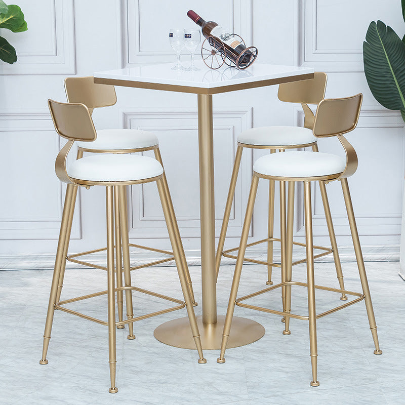 Nordic Bar-stool Round Seat Counter Bar Stool with Metal Legs