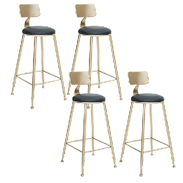 Nordic Bar-stool Round Seat Counter Bar Stool with Metal Legs