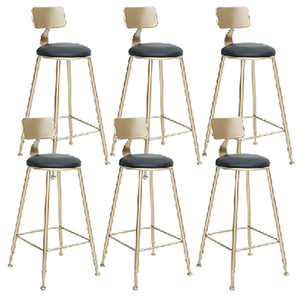 Nordic Bar-stool Round Seat Counter Bar Stool with Metal Legs