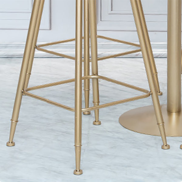 Nordic Bar-stool Round Seat Counter Bar Stool with Metal Legs