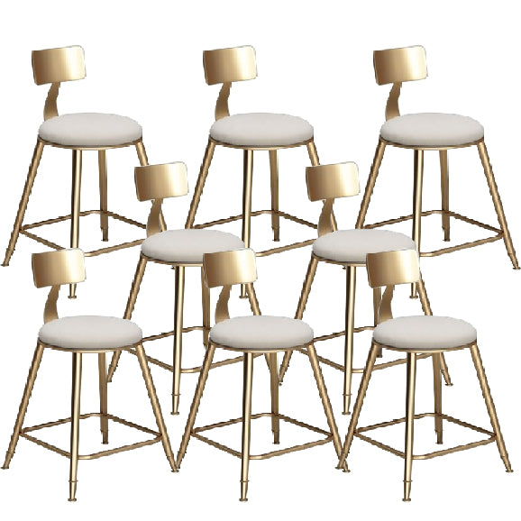 Nordic Bar-stool Round Seat Counter Bar Stool with Metal Legs
