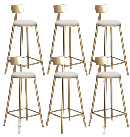 Nordic Bar-stool Round Seat Counter Bar Stool with Metal Legs