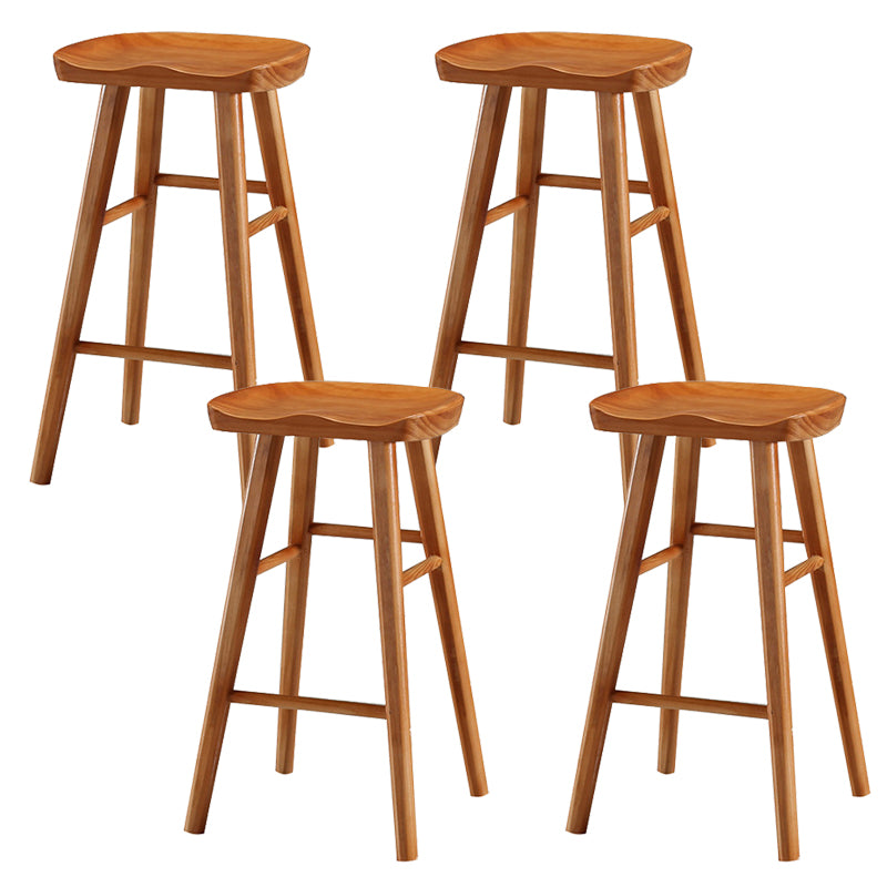 Contemporary Solid Wood Bar Stool Backless Bar Stool for Home Use