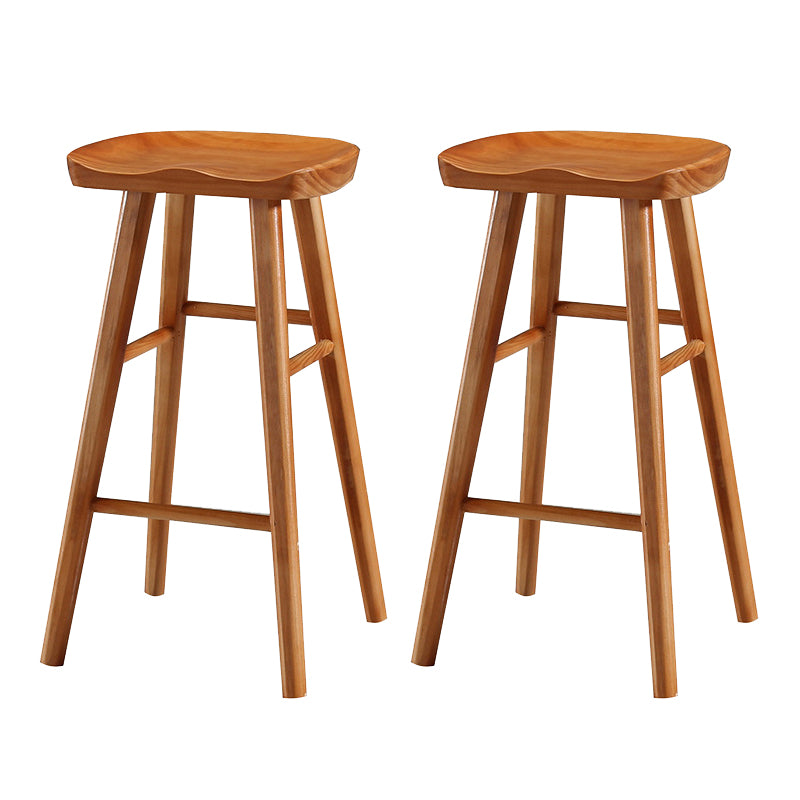 Contemporary Solid Wood Bar Stool Backless Bar Stool for Home Use