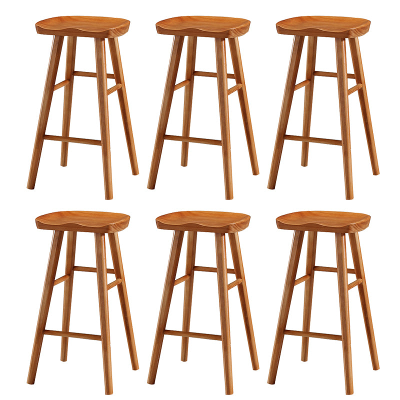 Contemporary Solid Wood Bar Stool Backless Bar Stool for Home Use