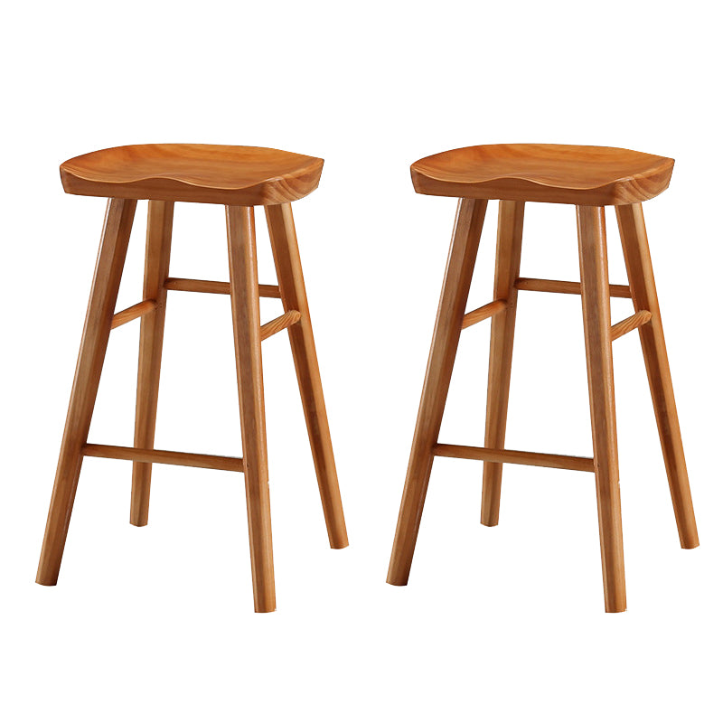 Contemporary Solid Wood Bar Stool Backless Bar Stool for Home Use