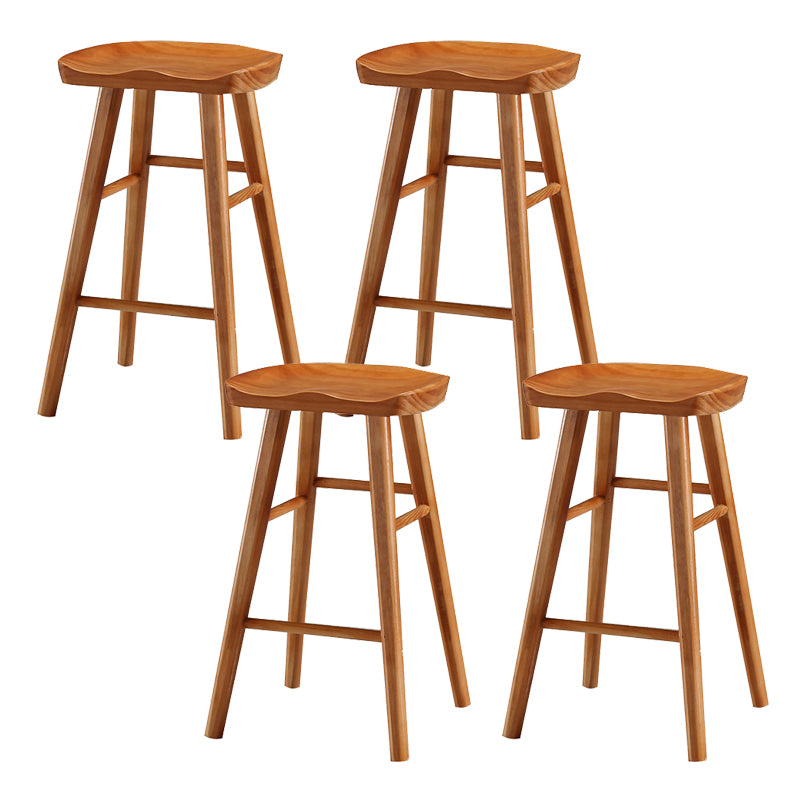 Contemporary Solid Wood Bar Stool Backless Bar Stool for Home Use