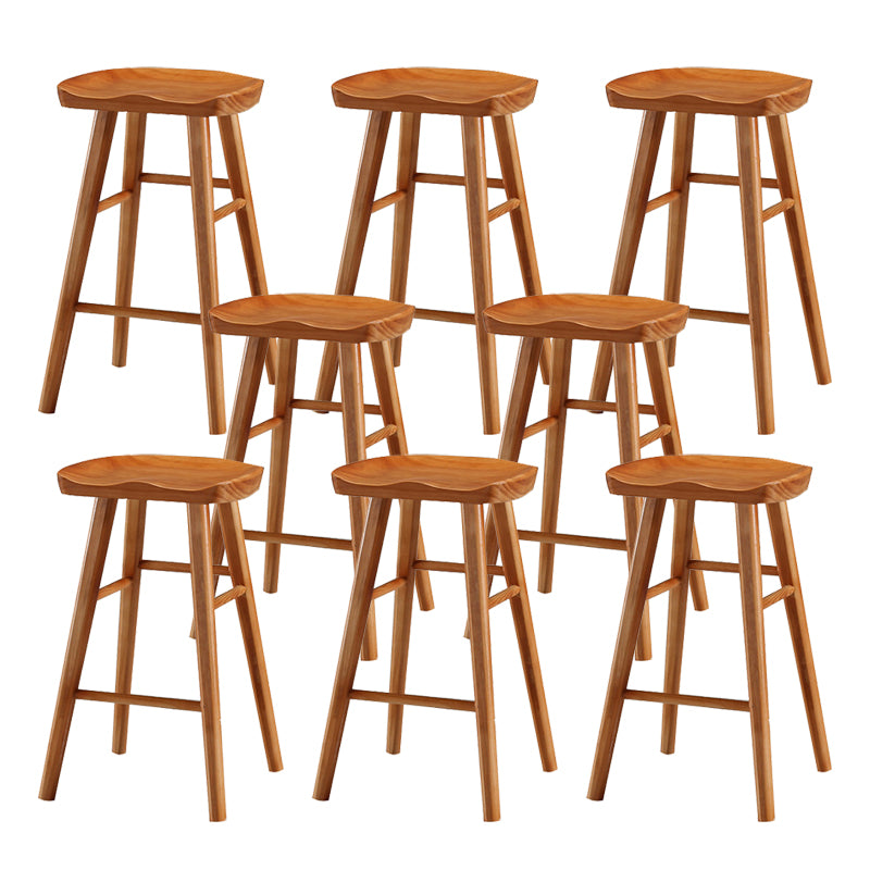 Contemporary Solid Wood Bar Stool Backless Bar Stool for Home Use